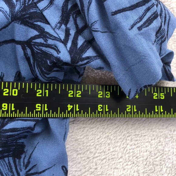 Harley-Davidson Mens Hawaiian Shirt Large Short Sleeve Blue Casual Moto Leaf Y2K - Picture 6 of 14